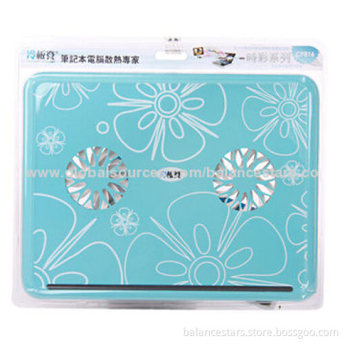 Colorful Laptop Cooling Pad/Cooler Pads, Fashionable Ultra-thin and Lightweight, BlueNew